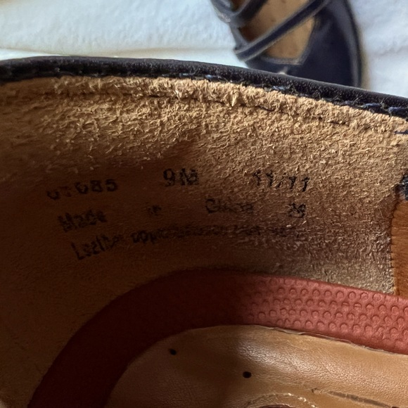 Clarks Unstructured Mary Jane Flats Womens Size 9 Navy Leather Loafers Mocs - Picture 12 of 14